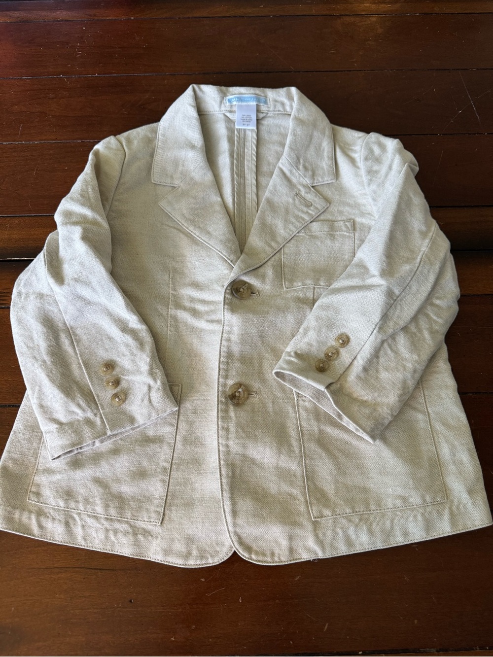 Janie and Jack Linen Cream Jacket - Picture 1 of 3